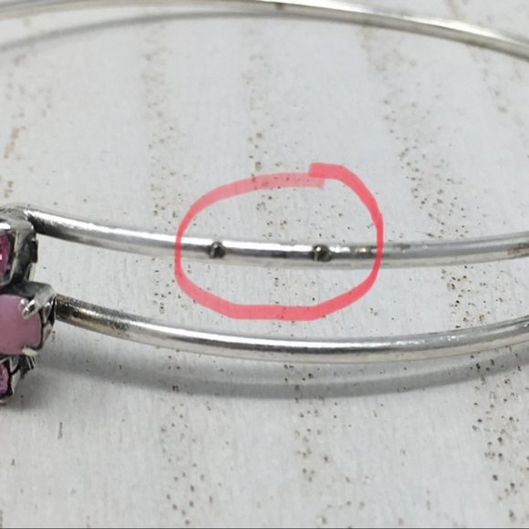 ALEX & ANI Cotton Candy Sparkler Silver Tone Bangle Swarovski - Picture 4 of 6